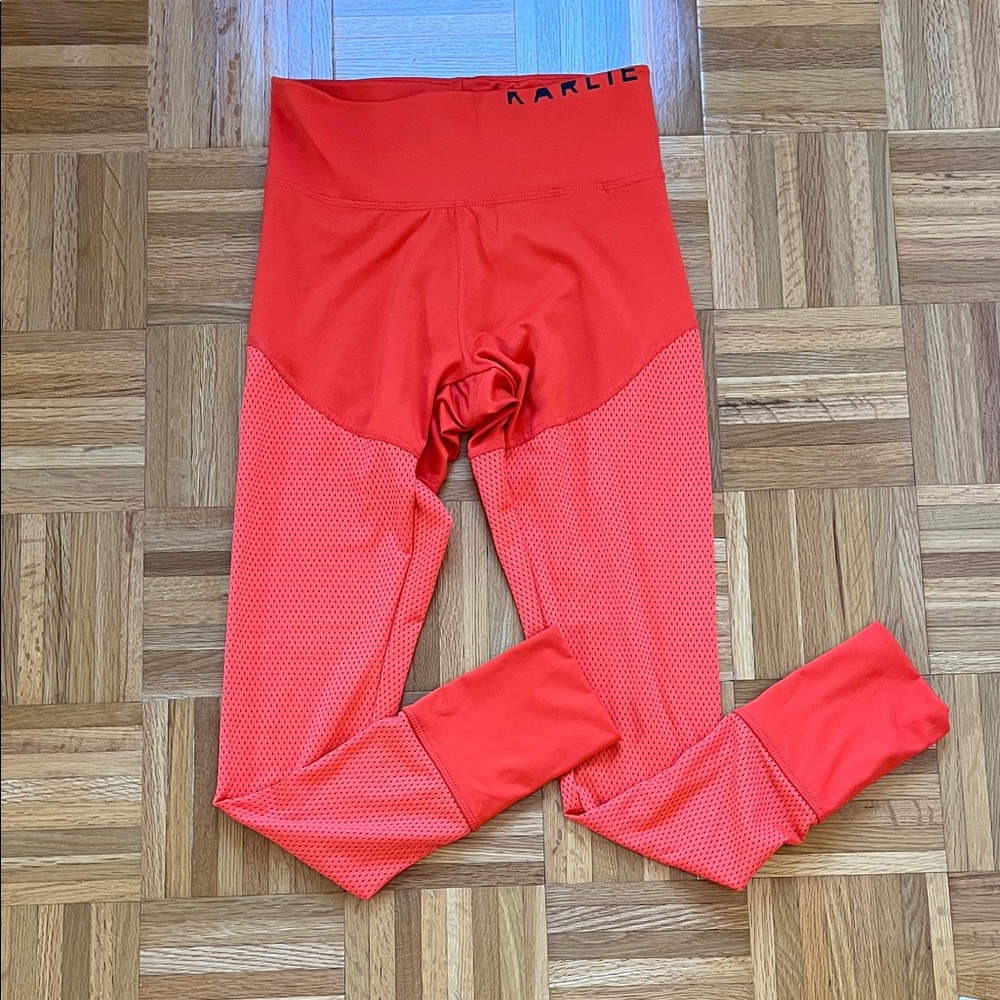 ADIDAS x KARLIE KLOSS Orange Mesh Leggings Running Tights M